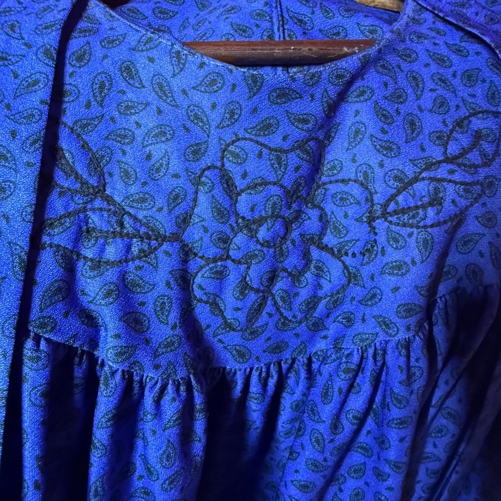Vintage Unbranded Women Size 22.5 Blue Floral Dus… - image 3